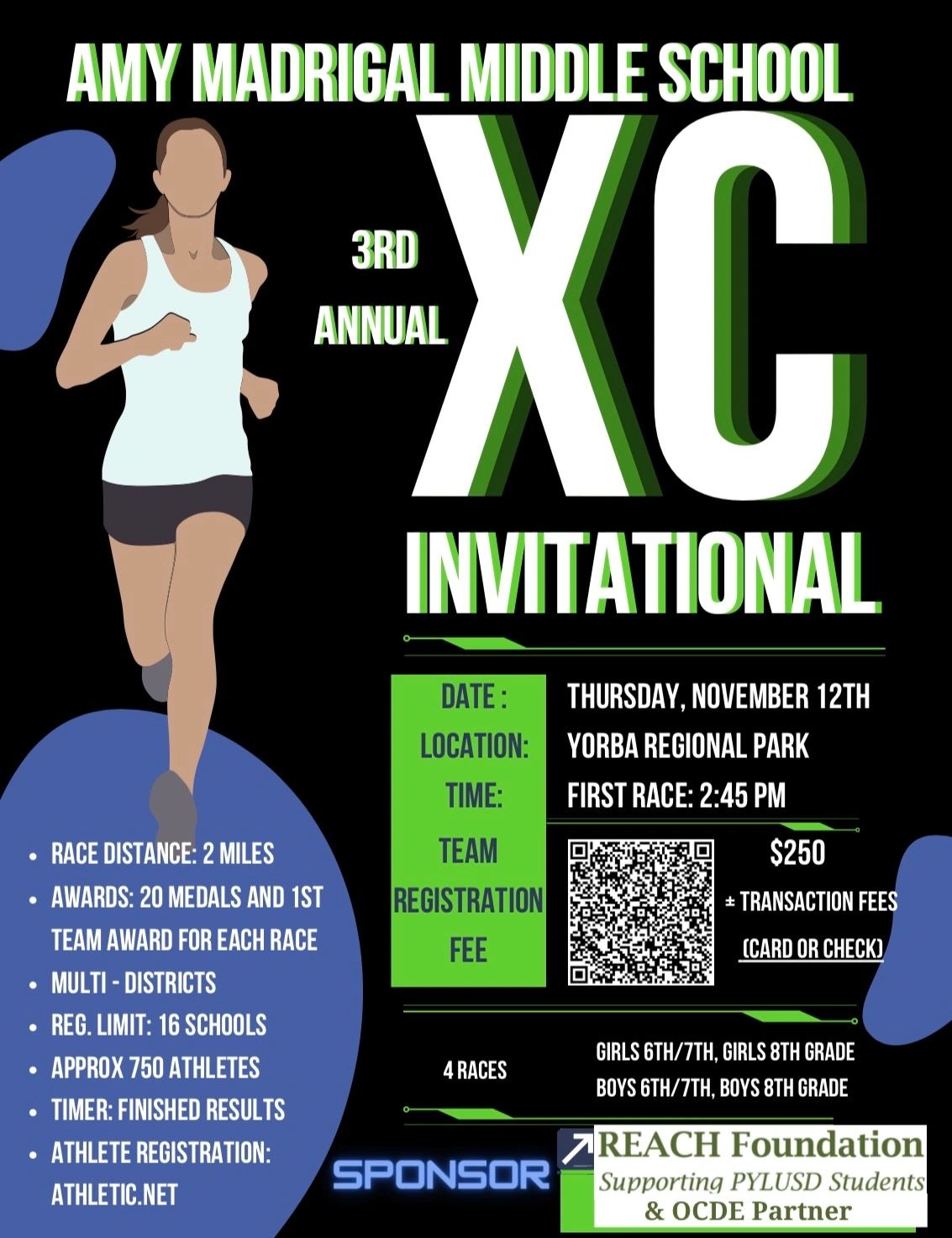 Amy Madrigal Middle School 3rd Annual XC Invitational poster